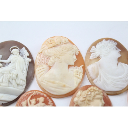 574 - A collection of loose carved shell cameo panels for repurposing (76g)