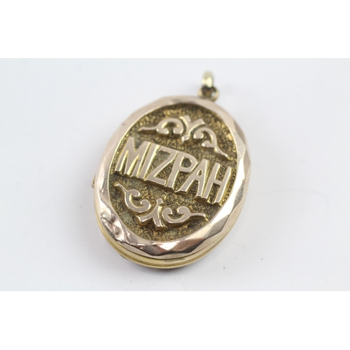 83 - 9ct gold back and front Victorian 'Mizpah' locket (10.3g)