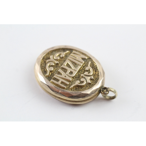 83 - 9ct gold back and front Victorian 'Mizpah' locket (10.3g)