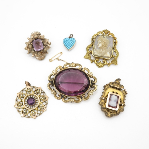 210 - A collection of antique jewellery (62g)