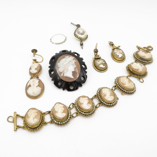 214 - A collection of cameo jewellery for restoration (50g)