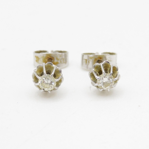 223 - 9ct gold diamond stud earrings (1.2g)