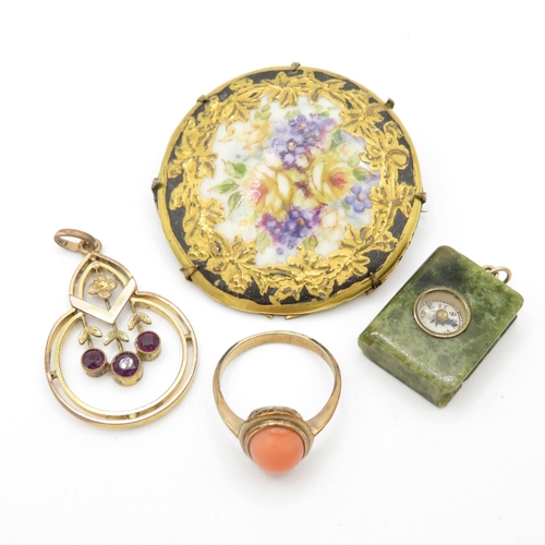 470 - A collection of antique jewellery (30g) Size O