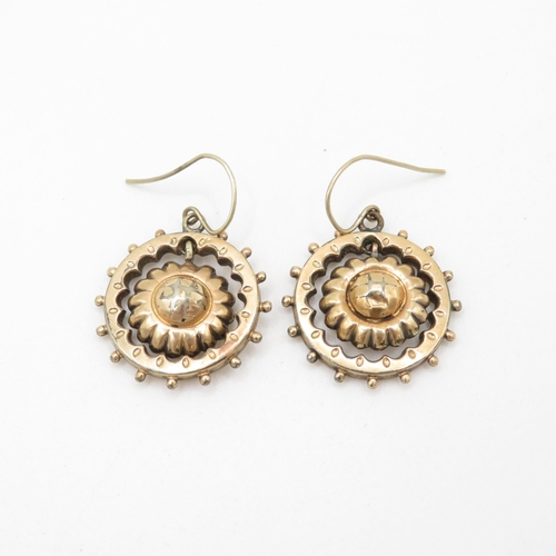 472 - 9ct gold cased Victorian drop earrings (3.4g)