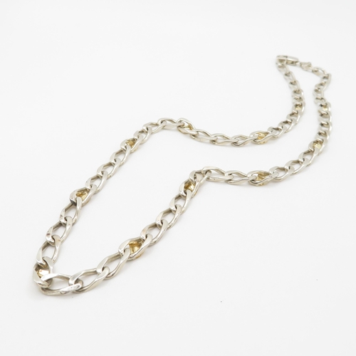 568 - Silver and 18ct gold necklace by Tiffany and Co (26g)