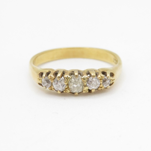 241 - 18ct gold old cut diamond five stone ring (2.6g) Size L