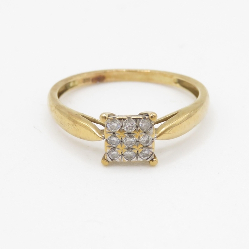 86 - 9ct gold diamond dress ring (1.4g) Size N