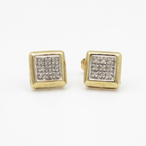 89 - 9ct gold and diamond stud earrings (1.9g)