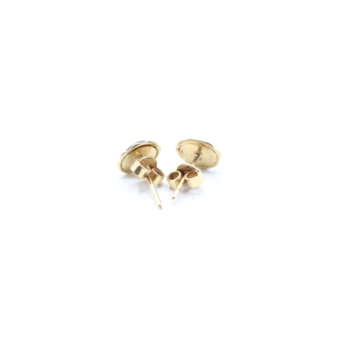 107 - 14ct gold opal doublet stud earrings (1.5g)