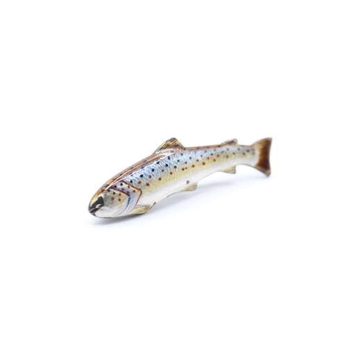 118 - 15ct gold & silver salmon brooch (4.7g)