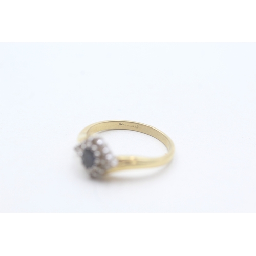 15 - 18ct gold diamond and sapphire ring (3.1g) Size J