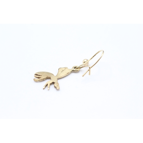 153 - 9ct gold bug drop earrings (2.1g)