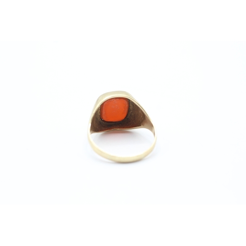 16 - 9ct gold vintage carnelian signet ring (4.6g) Size U