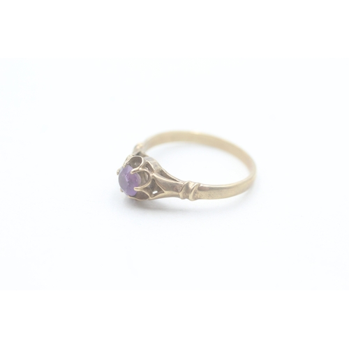 202 - 9ct gold amethyst dress ring (1.9g) Size O