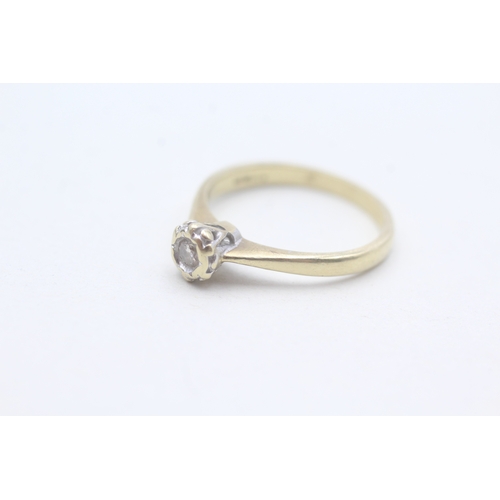 203 - 9ct gold solitaire diamond ring (2.2g) Size N