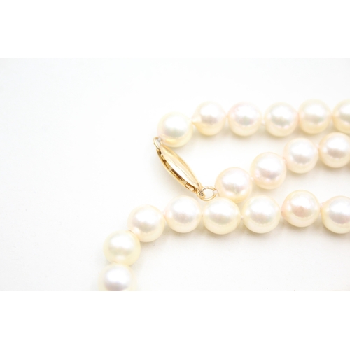 21 - 14ct gold cultured pearl necklace (59.5g)