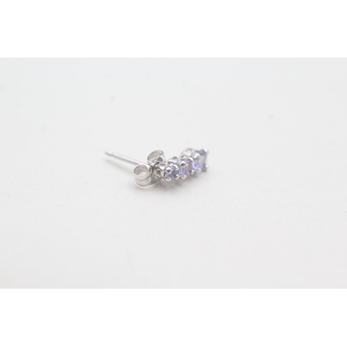 216 - 9ct gold tanzanite drop earrings (0.6g)