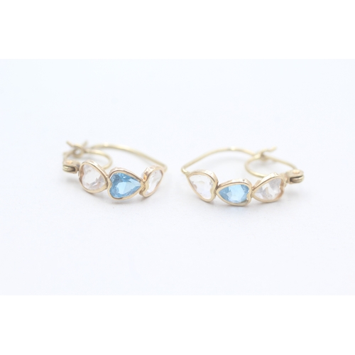 23 - 10ct gold white & blue gemstone earring (1.3g)