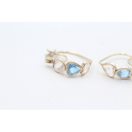 23 - 10ct gold white & blue gemstone earring (1.3g)