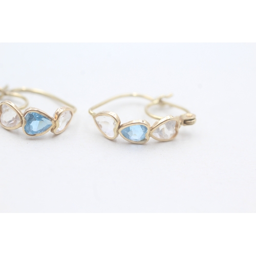 23 - 10ct gold white & blue gemstone earring (1.3g)