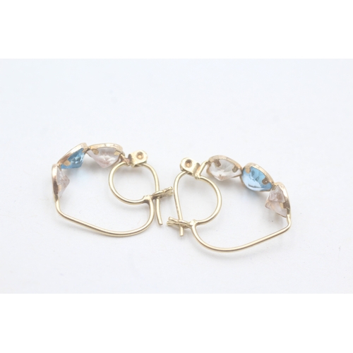 23 - 10ct gold white & blue gemstone earring (1.3g)