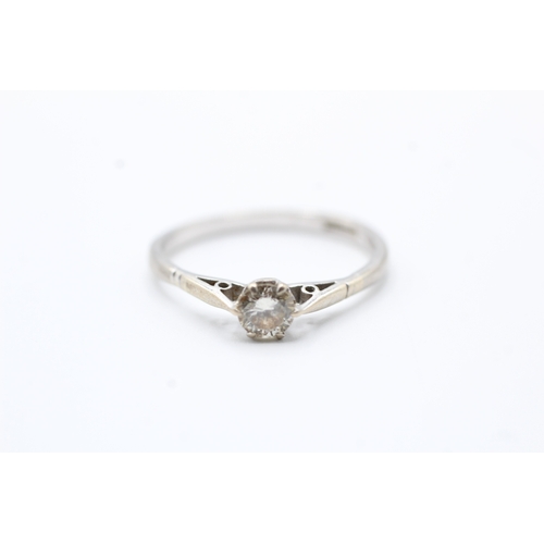 240 - 18ct white gold diamond single stone ring (3.2g)