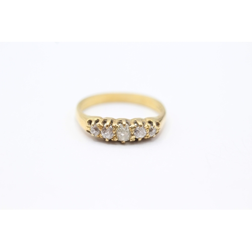 241 - 18ct gold old cut diamond five stone ring (2.6g) Size L