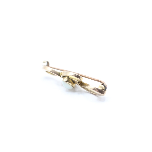 25 - 9ct gold opal bar brooch (3g)