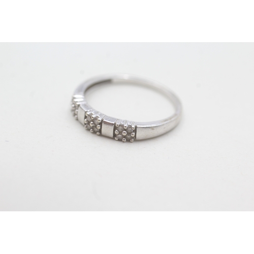 45 - 9ct gold diamond half eternity ring (1.7g) Size N 1/2