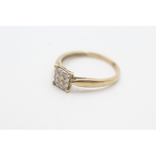 86 - 9ct gold diamond dress ring (1.4g) Size N