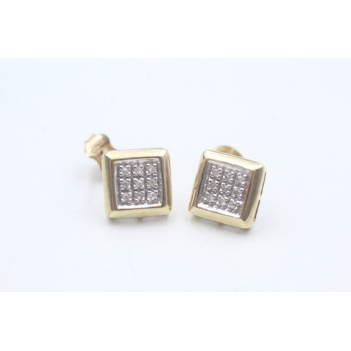 89 - 9ct gold and diamond stud earrings (1.9g)