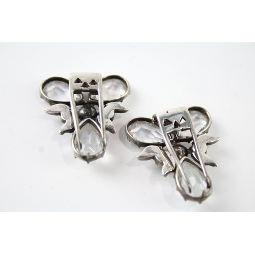 294 - Pair of Sterling Silver Paste Fur Clips x 2 15g