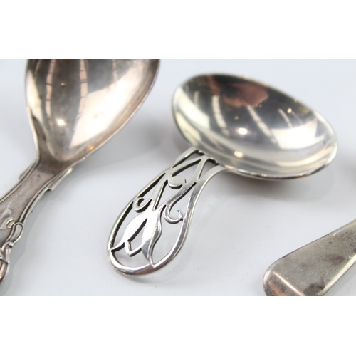 327 - 3 x Antique / Vintage .925 Sterling Silver Caddy Spoons Inc Georgian Etc (49g)