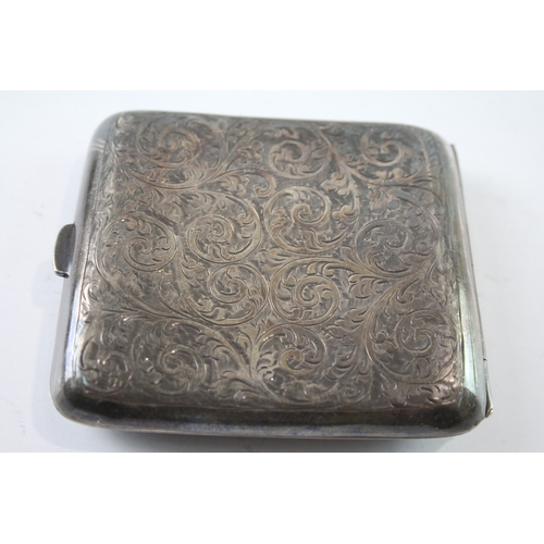 331 - Antique 1922 Birmingham Sterling Silver Tobacciana Cigarette Case (108g)