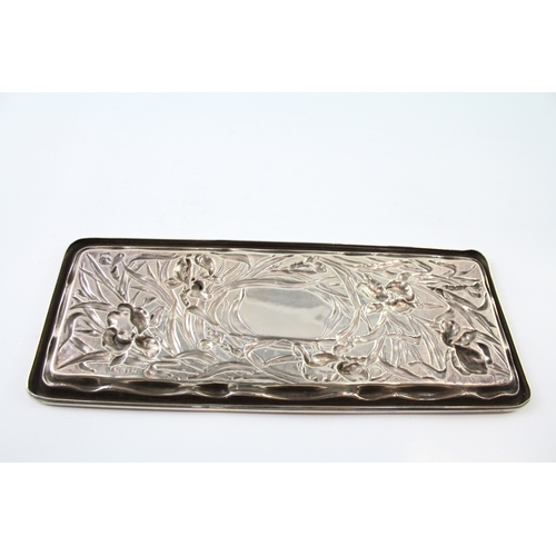 342 - ART NOUVEAU 1911 London Sterling Silver Floral Vanity Tray / Dish (114g)