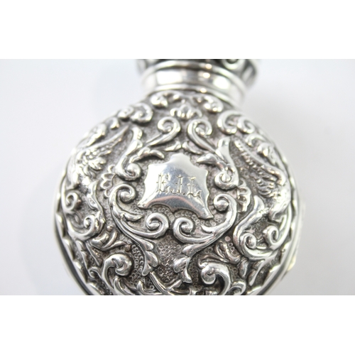 374 - Victorian 1897 Birmingham Sterling Silver Scent / Perfume Bottle Cover (40g)