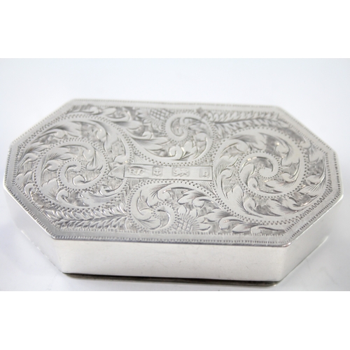 375 - Antique Late Victorian 1901 Birmingham Sterling Silver Snuff Box (36g)