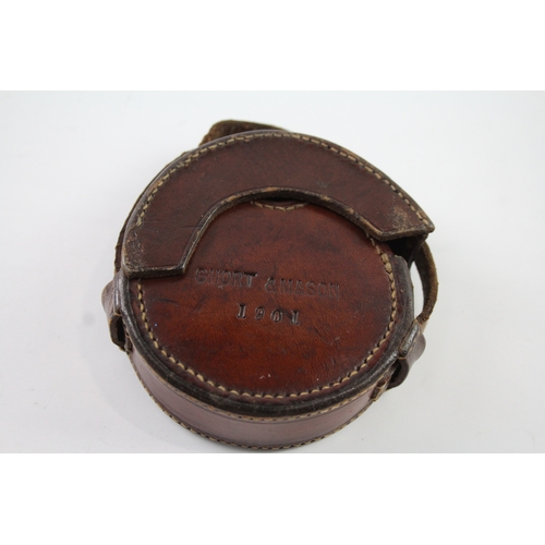 395 - Antique Short & Mason Clinometer In Leather Case Dated 1901