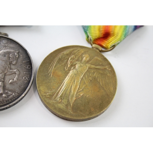 399 - WW1 Medal Pair 330455 Pte T. Bastin R War R x 2