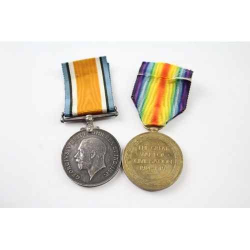 399 - WW1 Medal Pair 330455 Pte T. Bastin R War R x 2