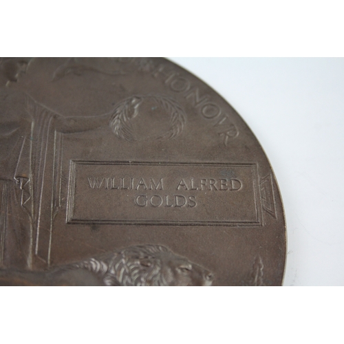 400 - WW1 Death Plaque Named William Alfred Golds