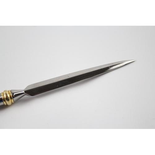 409 - TIFFANY & CO. Polished Stainless Steel & Gold Plate Banding Letter Opener