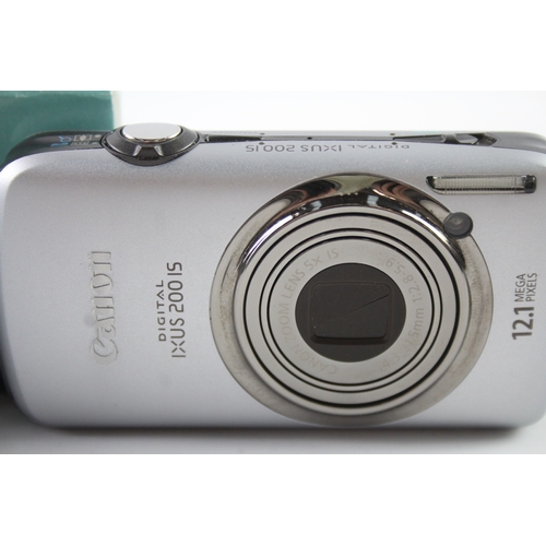 437 - Canon Ixus 200 IS Digital Compact Camera Working w/ Cables & Manuals