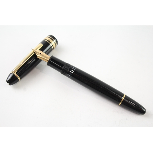 470 - Vintage Montblanc Meisterstuck Black Fountain Pen w/ 14ct Nib WRITING