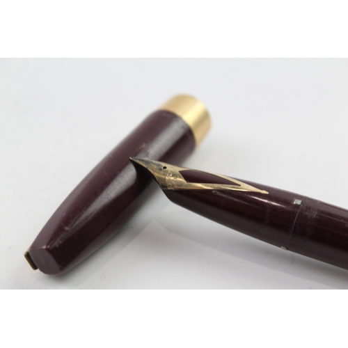 479 - Vintage Sheaffer PFM Pen For Men Burgundy Fountain Pen w/ 14ct Gold Nib WRITING