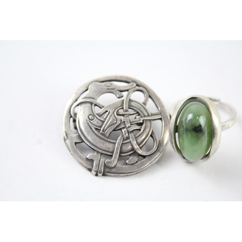 263 - Collection of Sterling Silver Jewellery inc. David Andersen, Nephrite x 2 15g