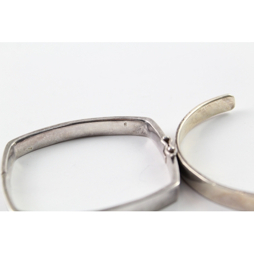 267 - Collection of Sterling Silver Bangles inc. Modernist, Minimalist x 2 71g