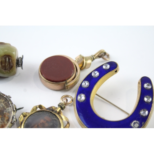 277 - Collection of Antique Jewellery inc. Gemstone, Enamel, Paste x 9 78g