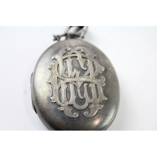 279 - Antique Sterling Silver Locket w/ Monogram 29g