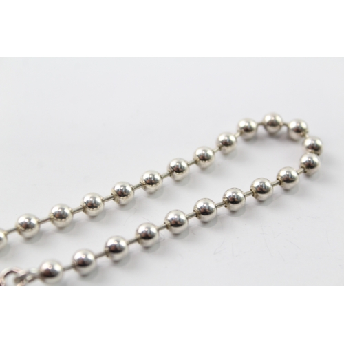 284 - Gucci Sterling Silver Ball Link Bracelet w/ T-Bar 15g